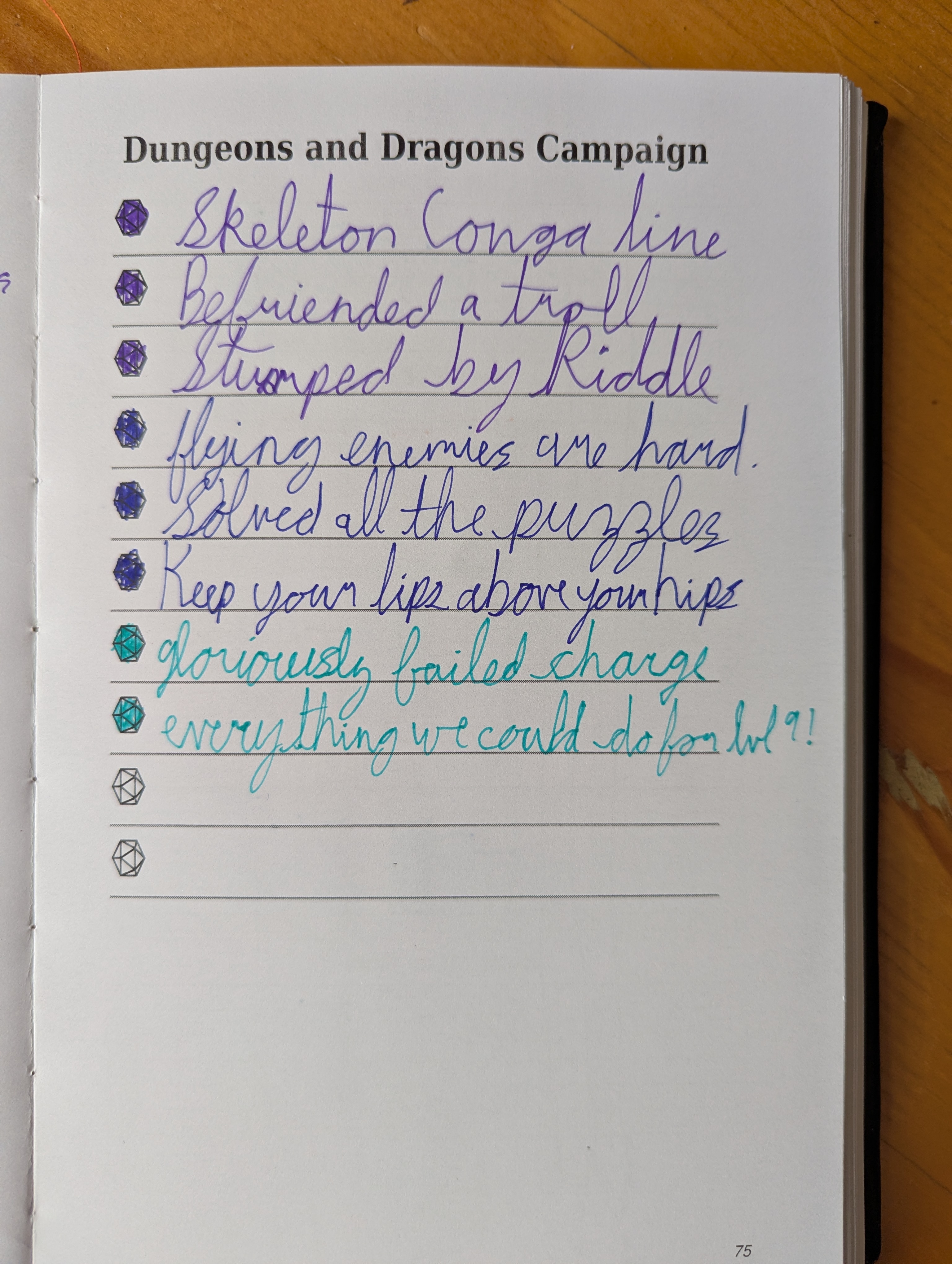 DND journal layout
